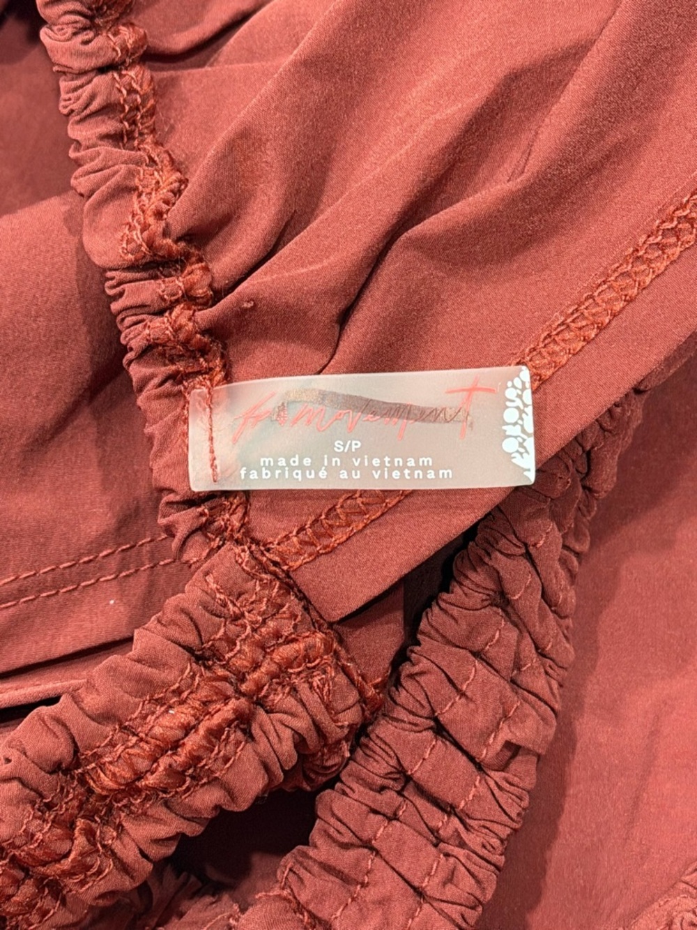 FP Movement by Free People Flowy Back Slit Bra Burgundy Red - Picture 6 of 6